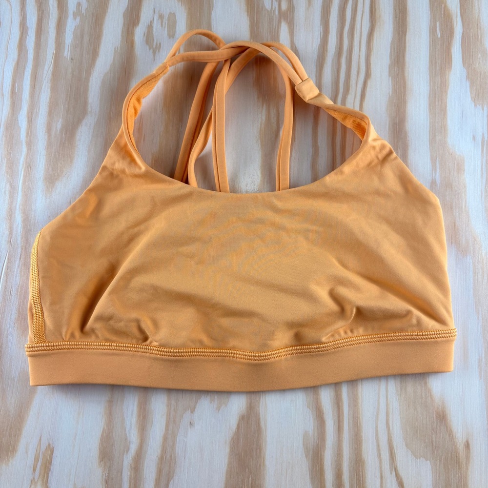 Lululemon Free To Be Wild Sports Bra Orange Strappy Back Yoga Size 6 LW2540S.02
